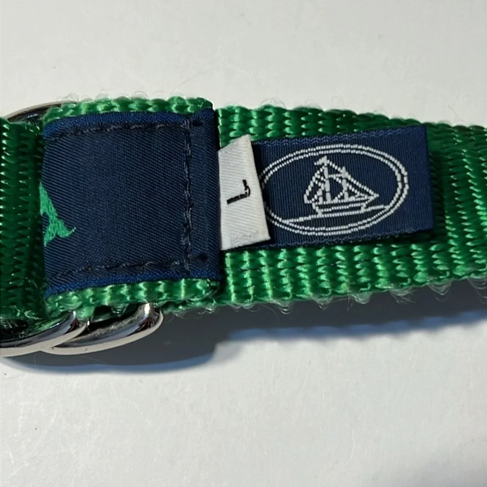 Leather Man Nautical Whale Print Belt Size Large